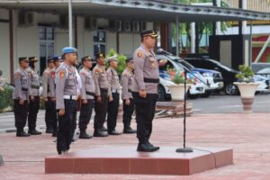 Kapolres Dumai Pimpin Apel Pergeseran Pasukan Pengamanan Personel TPS