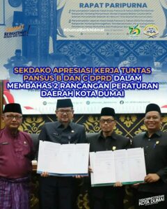 Sekdako Apresiasi Kerja Tuntas Pansus B dan C DPRD dalam Membahas 2 Rancangan Peraturan Daerah Kota Dumai