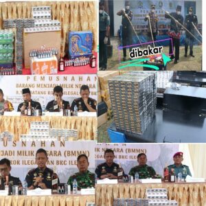 Musnahkan Barang Hasil Penindakan Bea Cukai Bengkalis periode 2022