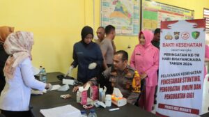 Polres Meranti Gelar Bakti Kesehatan Sambut Hari Bhayangkara Ke-78
