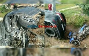 Kecelakaan lalu lintas terjadi di jalan lintasDumai – Sungai Pakning, kecamatan Bukit Batu