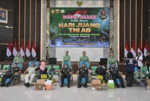 Korem 031/WB Gelar Bakti Kesehatan Donor Darah dalam Rangka Peringatan Ke-79 Hari Juang TNI AD